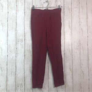 Elliott & Vine Crop Burgundy Leggings Small